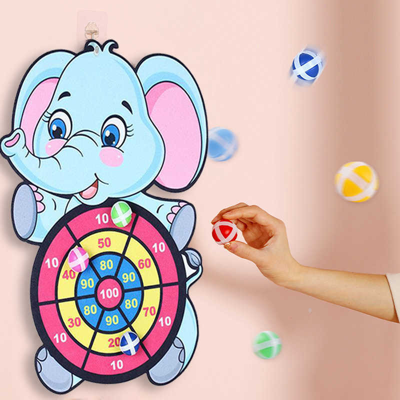 Montessori Children sticky ball animal dart board indoor target set outdoor parent-child interaction Moving toys-image-757681544