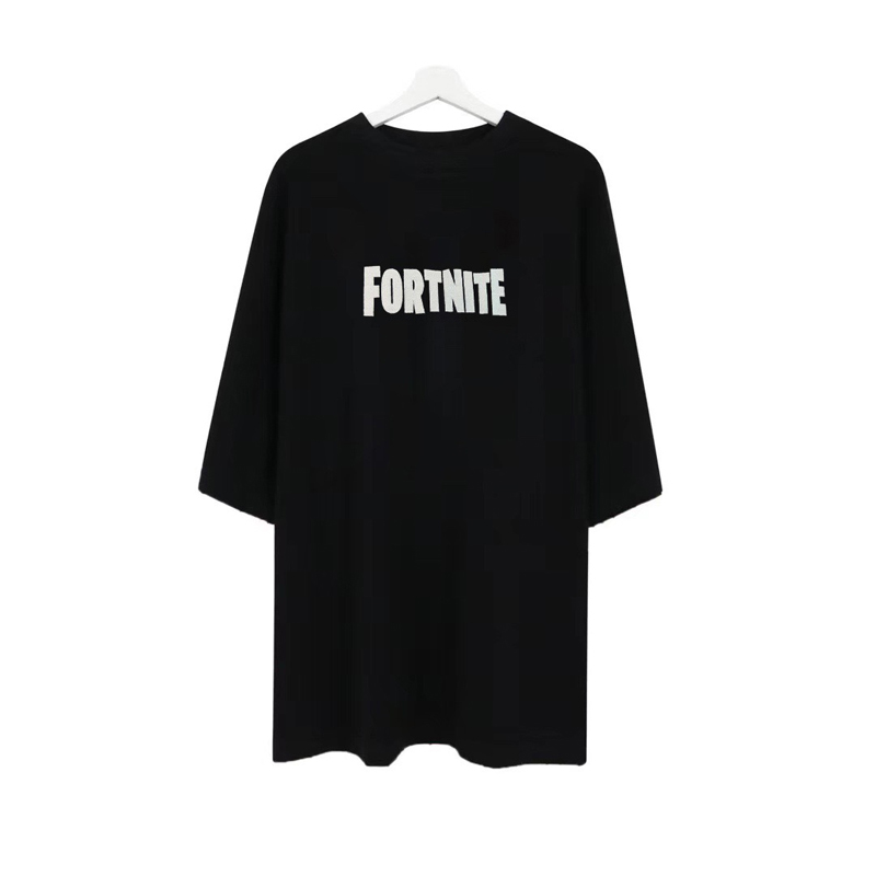 

FORTTNITE Letter Embroidery Tee Fashion Man Women T-shirt Oversize Style FZTX197, White
