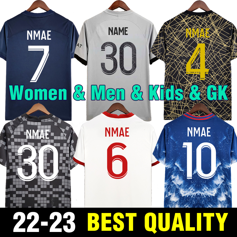 

S-4XL 30 10 MBAPPE 7 HAKIMI SERGIO RAMOS WIJNALDUM soccer jerseys 22 23 Maillots football shirt 2022 2023 woman men kids kit sets uniform enfants maillot de foot