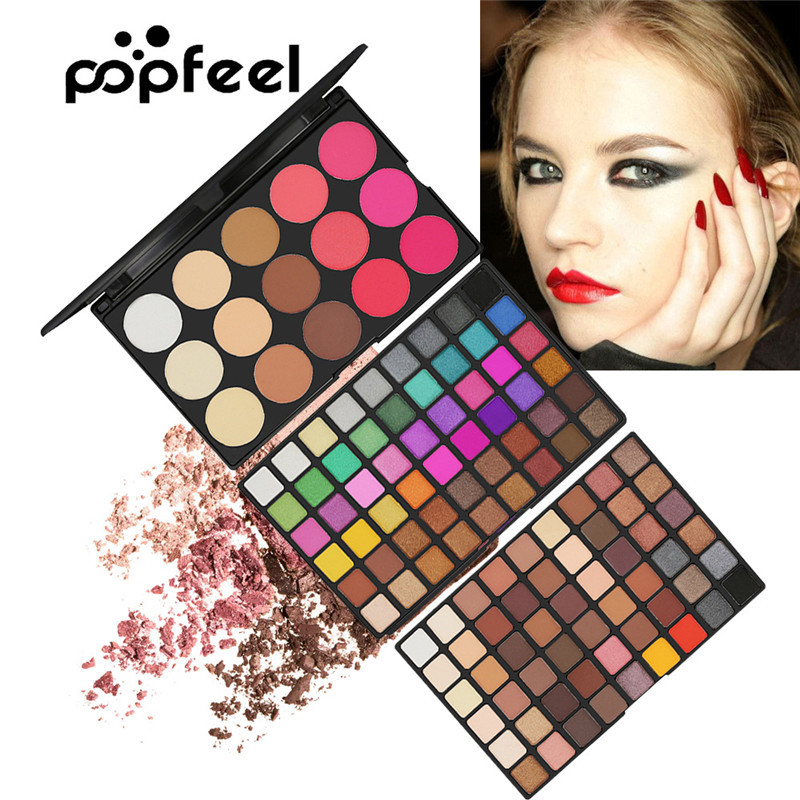 

POPFEEL 123 Colors Make Up Matte 108 Eyeshadow Power Palette + 15 Color Facial Blush Highlighter Glitter Pigment Makeup Pallete