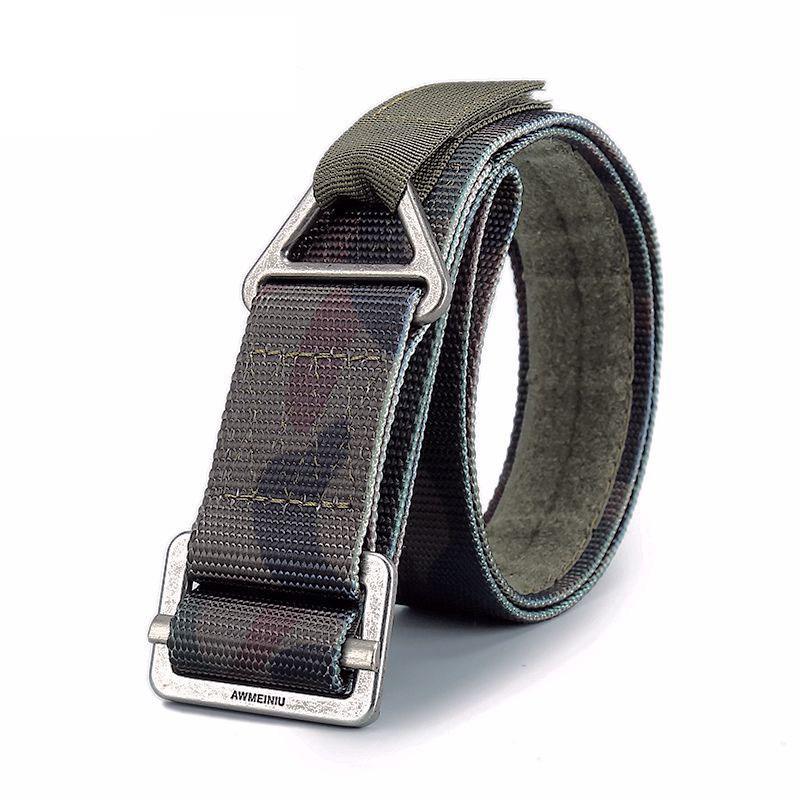 

Belts 3.8cm Army Camouflage 1000D Nylon Tactical Belt Alloy Buckle 120cm Kniting For Men Women Military Training AE14Belts, Black