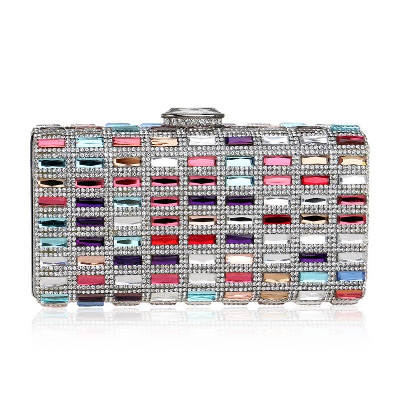 

Evening Bags Acrylic Women Gag Diamonds Metal Day Clutches With Chain Shoulder Purse Bag For Wedding Party Dinner YM1018Evening, Gold