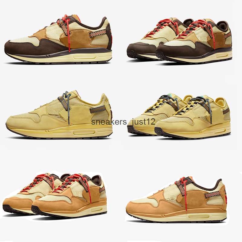 

Authentic Travis Cactus 1 Running Shoes TS Scotts Saturn Gold Tea Tree Mist Tent Baroque Brown Men Women Max 1 Retro Outdoor Sneakers