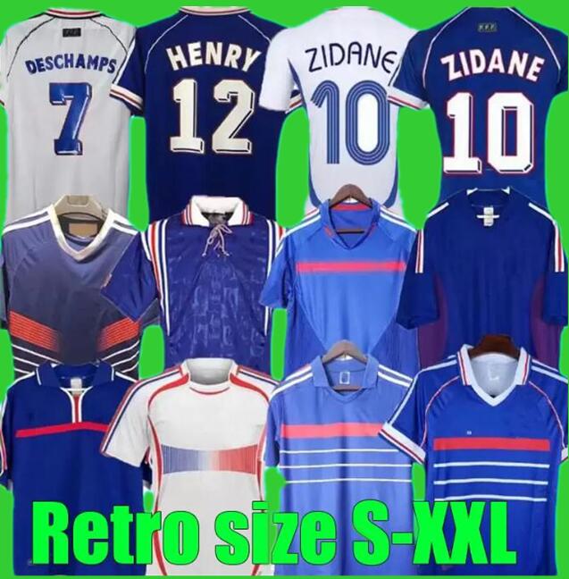

1998 2002 French ZIDANE HENRY RETRO soccer jerseys 1996 2004 Platini Football 1984 Trezeguet Francia 1982 2006 Deschamps Petit 2000 Pires Maillot de footbal shirt 98