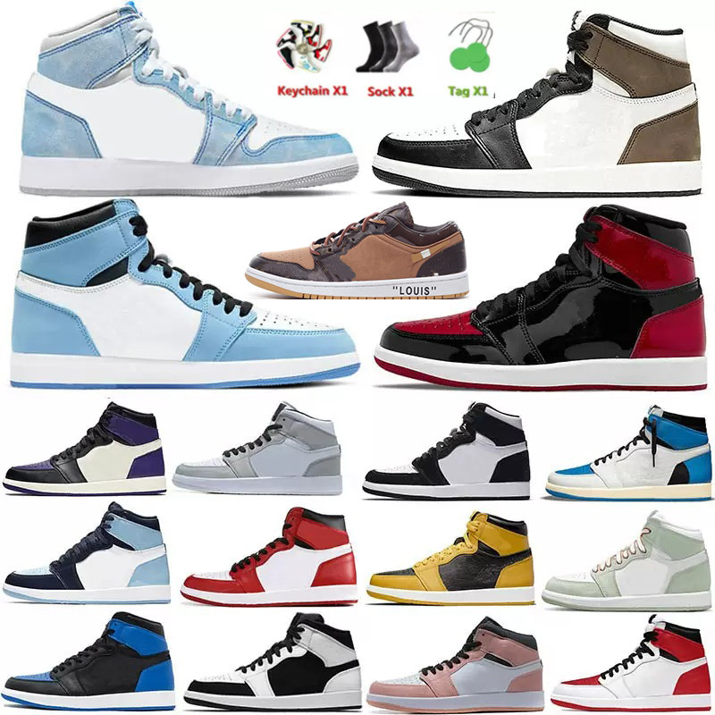 

Jumpman 1 mens Basketball shoes 1S Brown Monograms Ceeze Old Flower Women OG University Blue Patent Panda shadow UNC Smoke Sneakers Trainers Jorden1s, 12