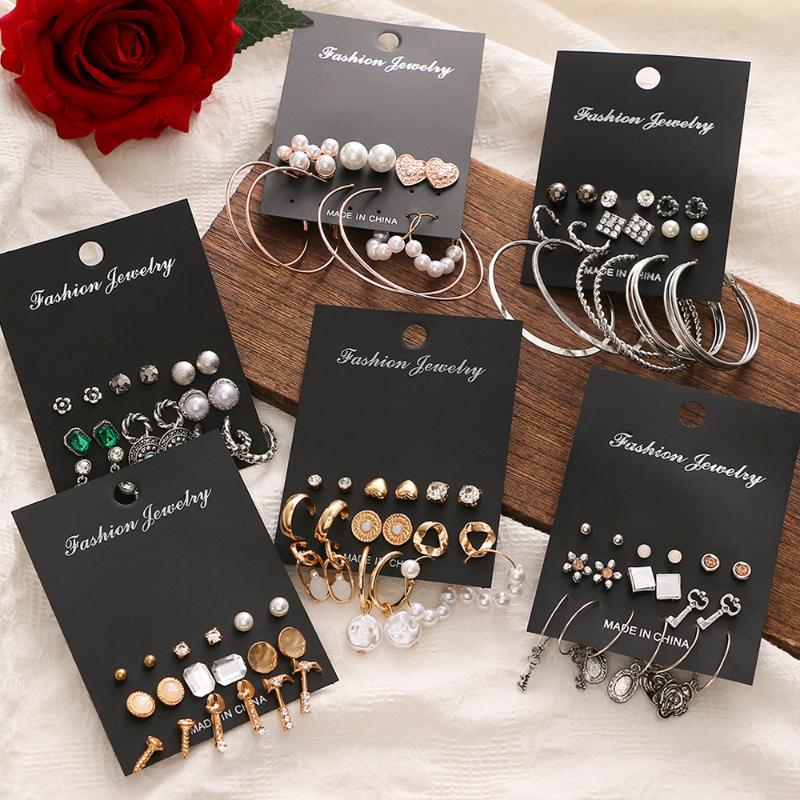 

Dangle & Chandelier Vintage Earrings For Women Boho Geometric Metal Drop Earring 2022 Pearl Set Fashion JewelryDangle