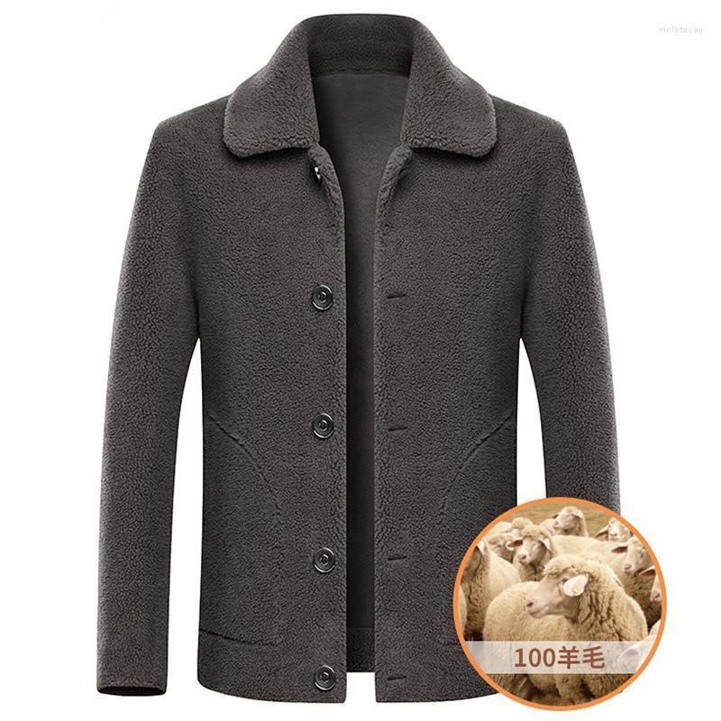 

Men's Wool & Blends 2022 Winter Mens Clothing Sheepskin Genuine Leather Natural Real Fur Lapel Plush Thick Coats Thicken Warm Parkas Jackets, Pictur color 03