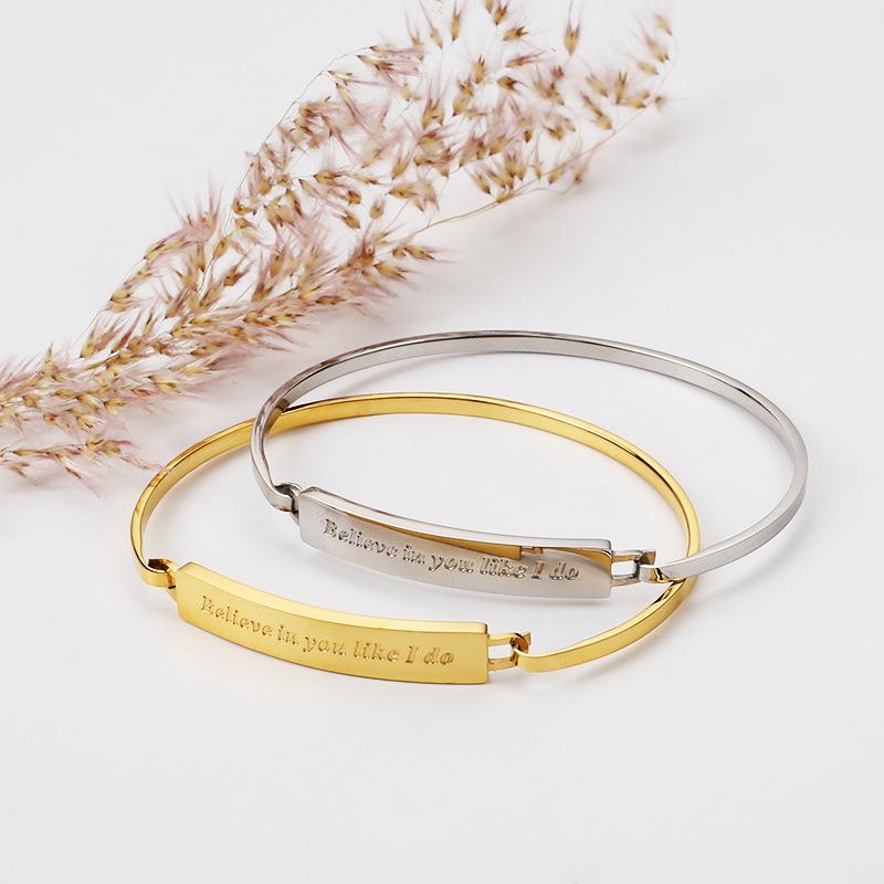 

Bangle Bracelet Female Titanium Steel Diy High Texture Jewelry