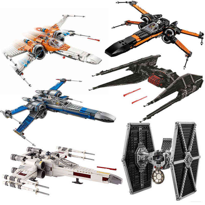 

the skywalker saga Star Plan 75102 75149 75211 X Wing Clone Wars Poe's X Tie Fighter 05004 Building Blocks Toy MJDZSW G220414