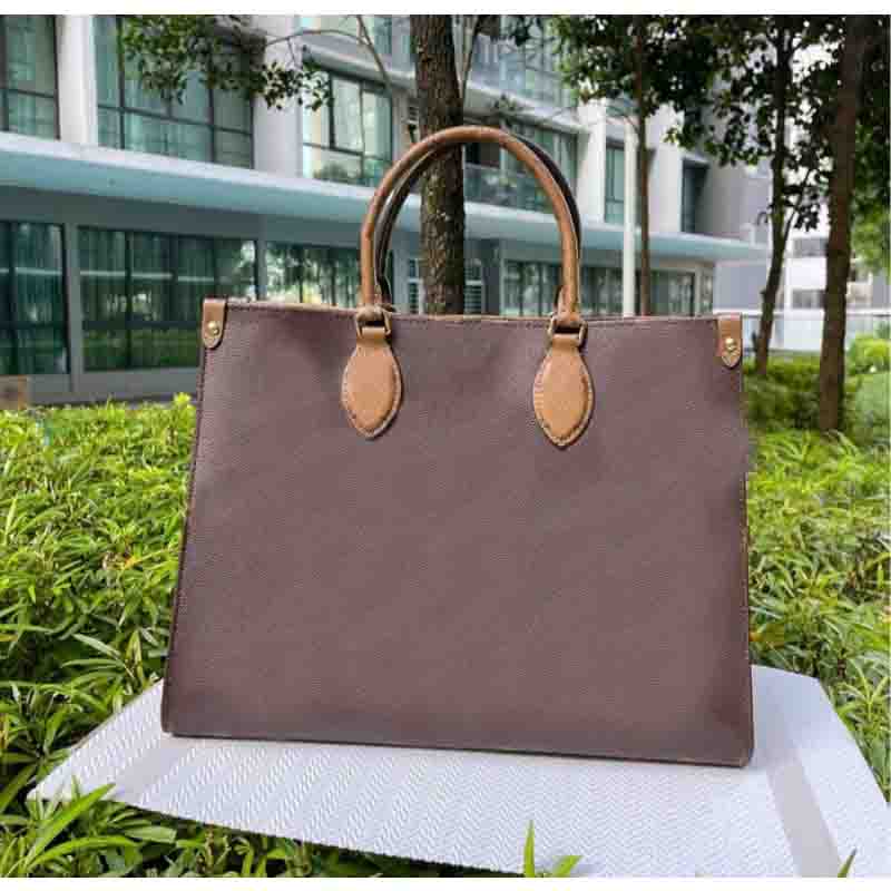

HH Classic Onthego Tote Women Luxurys Designers Bag On the go Crossbody Bags Womens Handbags Purse Totes Ladies PVC Leather Shoulder Female Shopping Handbag Purse, Brown