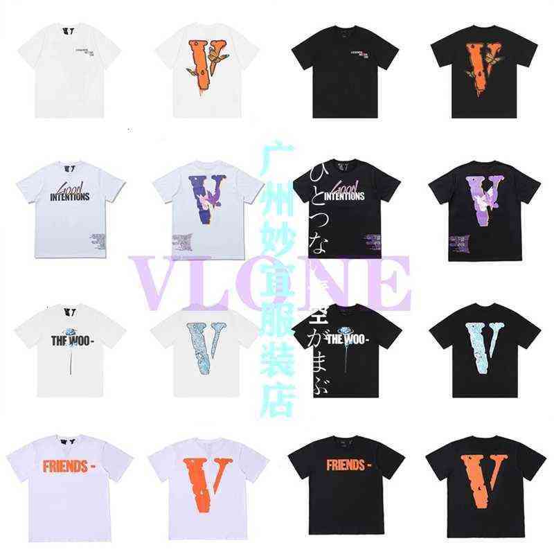 

Designer Mens T-shirts Vlones 202 summer fashion vlones butterfly large V print mens and womens Short Sleeve TShirt, Purple v pigeon on black background