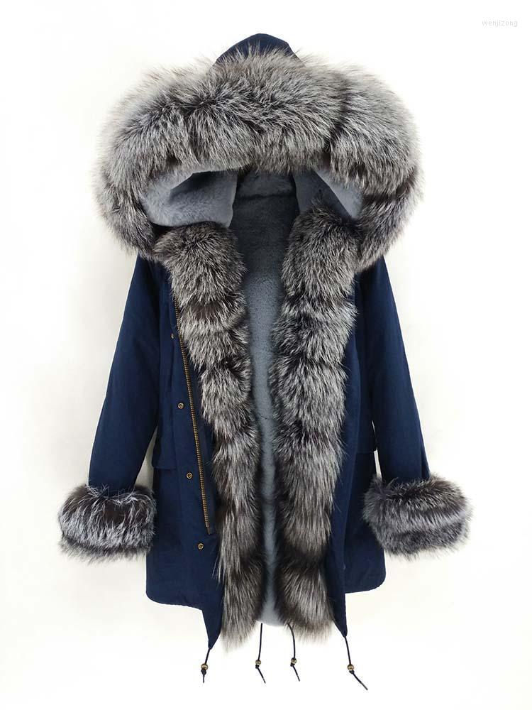 

Women's Fur & Faux 2022 Winter Jacket Women Long Parka Real Gold Collar Hood Big Outerwear Detachable Thick Warm Parkas Streetwear, Only fur collar 2