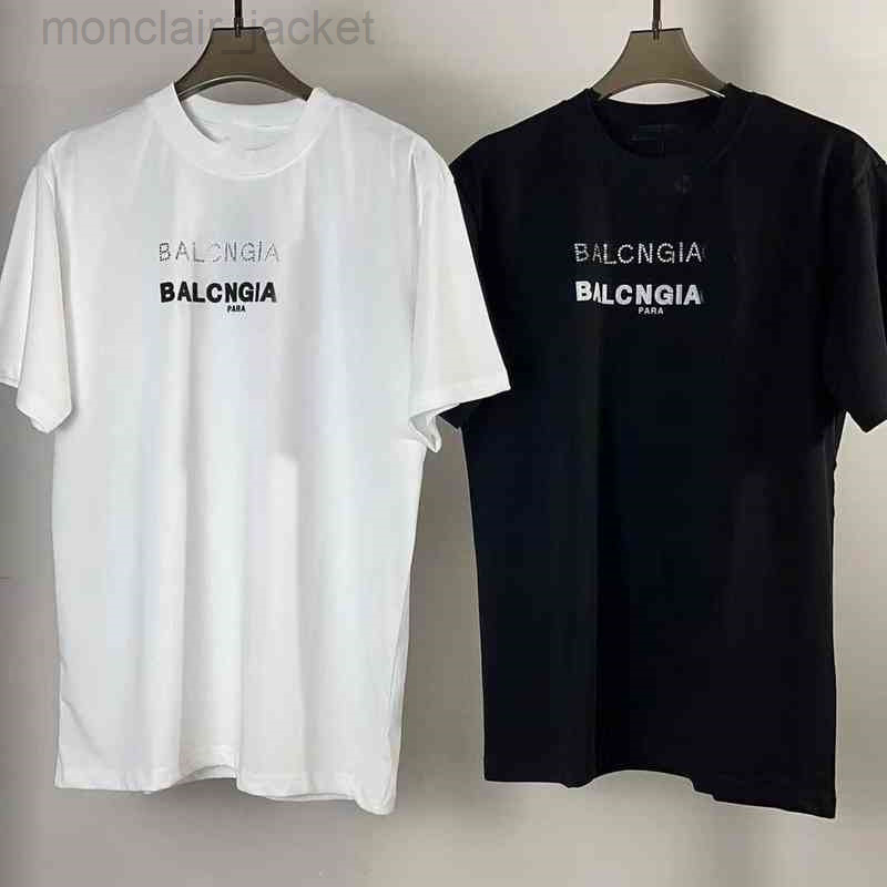 

Designer Spring And Summer Balenciga Fashion Couple Half Sve Hot Drill Three-dimensional Printing Round Neck Loose And Handsome Men' Short T Shirts For Men And Women