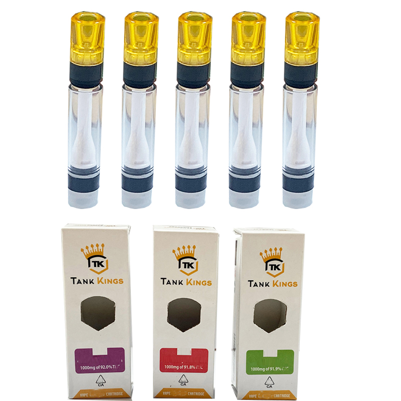 

Prefilled carts Tank Kings Cartridges Electronic Cigarettes Atomizers 1.0ml Empty vape carts ceramic core Press in tips with packing boxes 510 Thread thick oil