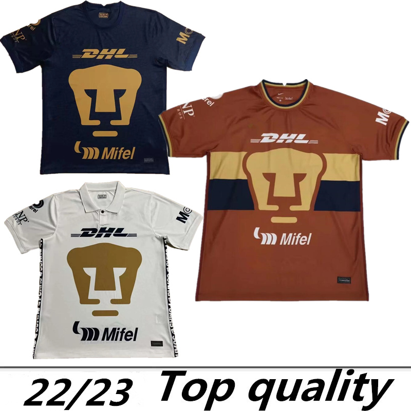 

2023 2022 Liga MX Club Coyoacan UNAM Mexiko soccer Jerseys Malcorra 21/22 Men home white MORA away blue Shirts customized Football Uniforms