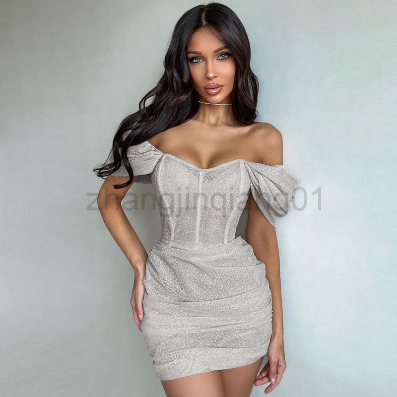 Designer Wed Prom demoiselle d'honneur d'été robe de demoiselle d'honneur Europe États-Unis Slim Wrap Hip Line épaule drapée robe de couleur unie