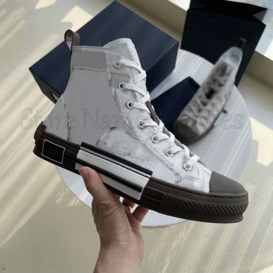 

Designer Sneakers Casual Shoes Unisex B23 Oblique Technology Casual Shoes High Top Women Men Couple Sneaker Alphabet Printed Canvas Shoes, Color 1