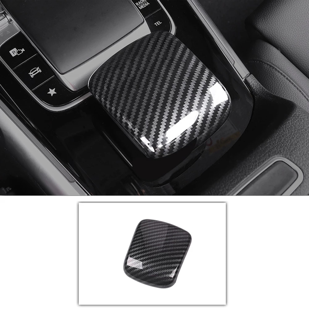

Car Gear Shift Knob Cover Trim Carbon Fiber Protective Sticker For Mercedes-Benz A Class W177 V177 2019 2020 2021 CLA C118 W118