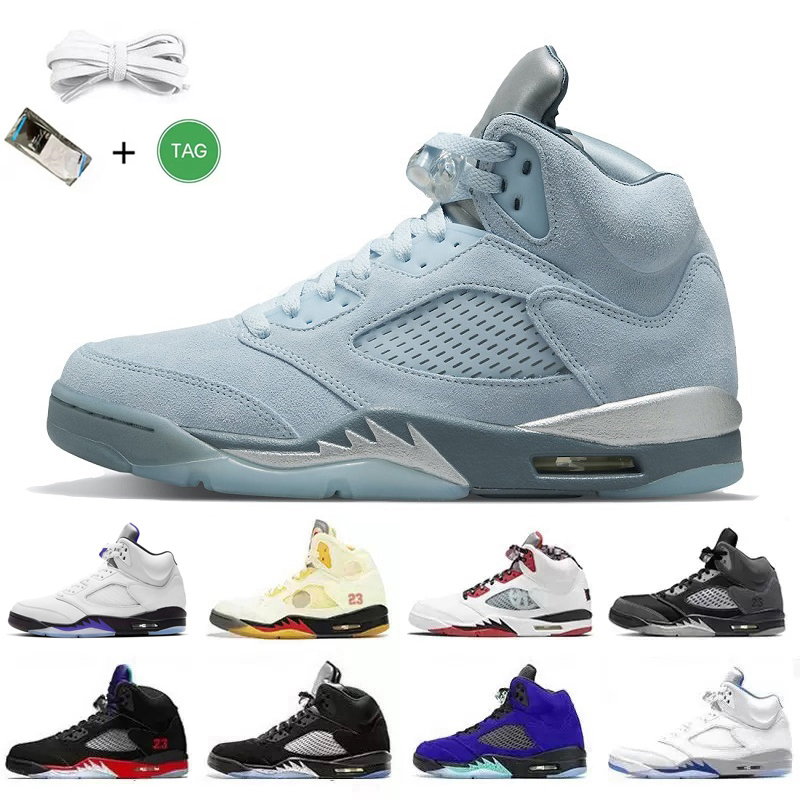 

Jumpman 5 OG 5s mens Retro Basketball Shoes Sneaker Bluebird Concord Raging Bull Racer Blue Jade Horizon Green Bean Hare Concord Easter men, Color#5