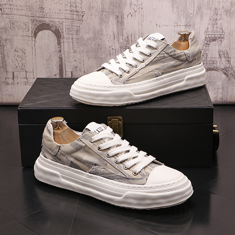 

Luxury Designers Lace Up Dress Wedding Party Shoes Fashion Canvas Breathable Men Casual Flats Sneakers Lightweight Round Toe Outdoor Walking Loafers W115, Blue