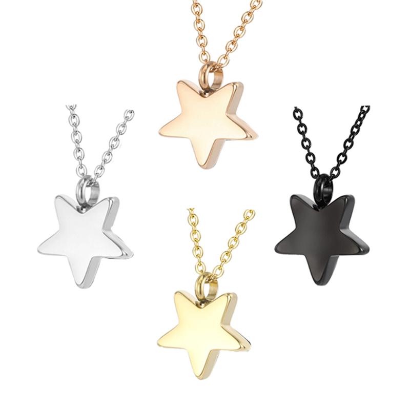 

Pendant Necklaces Stainless Steel Cremation Jewelry For Ashes Star Neckalce Memorial Urn Human Pet Keepsake Women Men