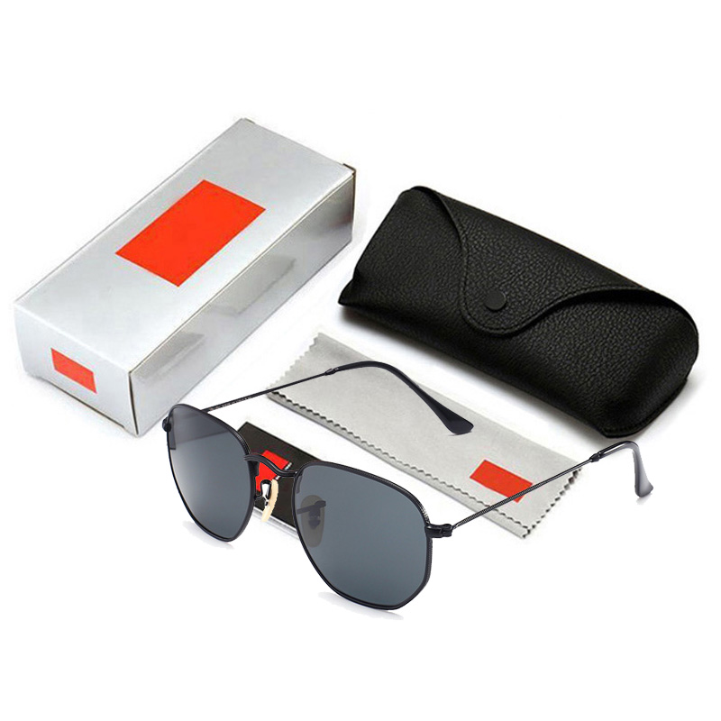 

3548 Men Hexagon Sunglasses Women Brand Driving Shades Male glass lenses For Men's Glasses Gafas De sol UV400 With Logo