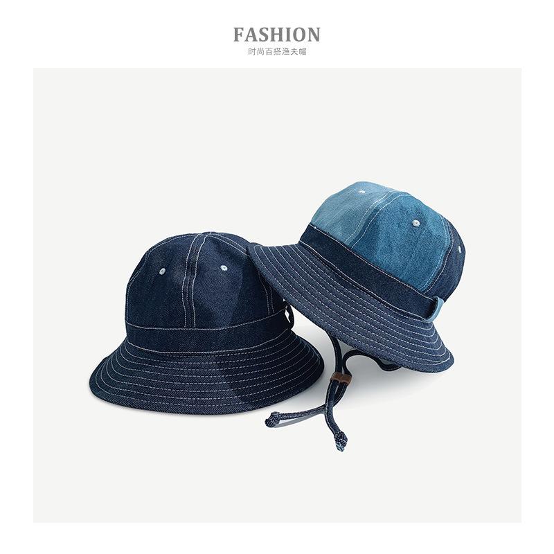 

Berets Blue Bucket Hats 2022 Fashion Color Black Denim Sun Hat Spring Summer Retro Flat Fisherman Couple CapsBerets