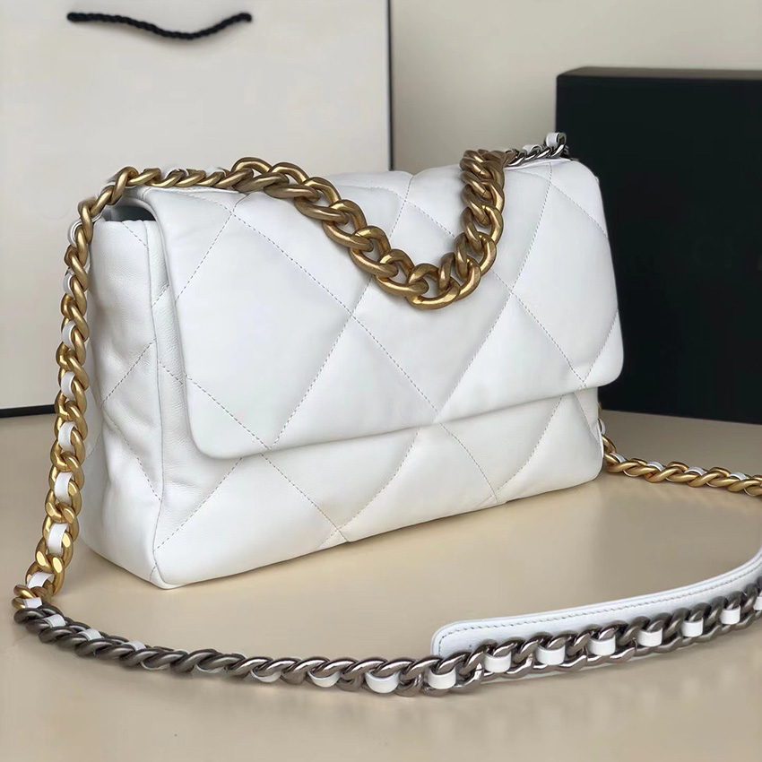 

9A handmade quality classic flap 19 bag crossbody Designers bags Genuine Leather shoulder Handbags womens purse Messenger handbag lambs chain clutch come with box, Price different