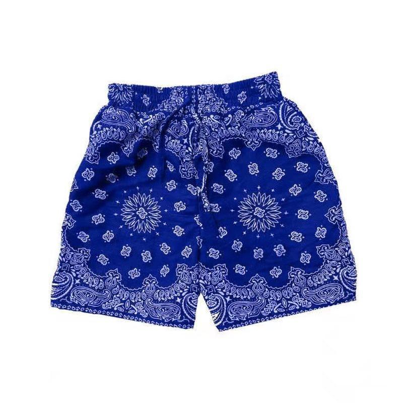 

Men' Shorts Summer Cashew Flower Retro American Hip-Hop Floral Straight Loose Beach Three-Point Men Running ShortsMen, Red