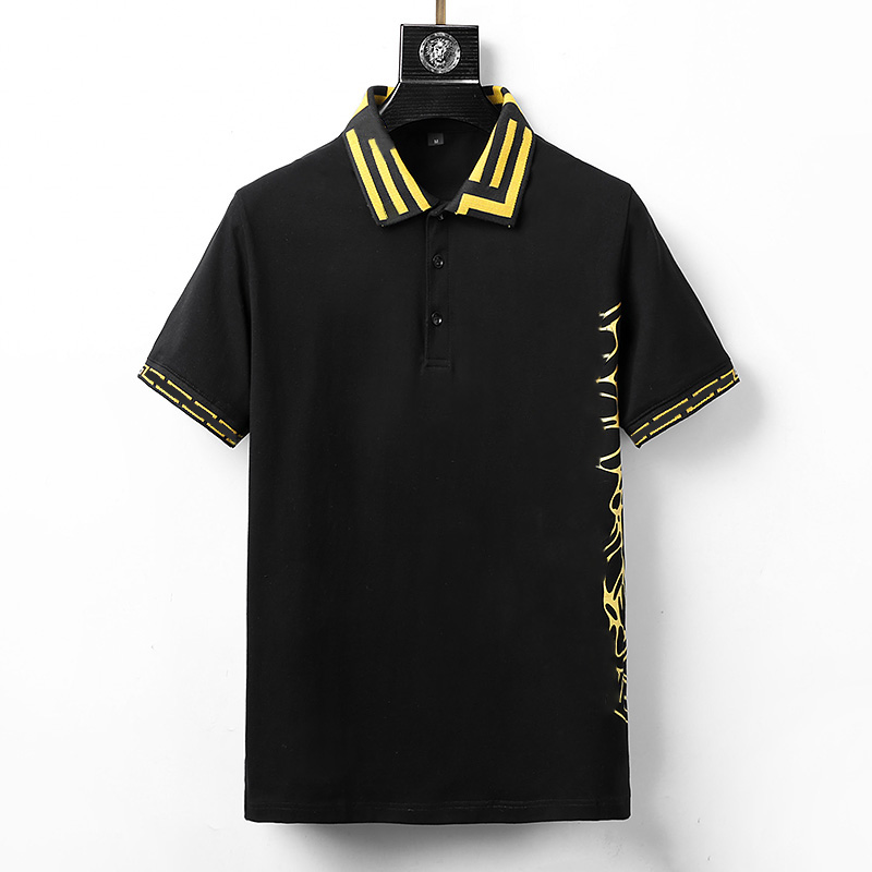 

Luxury Designer Mens Polos Dress T Shirt Embroidery Letter Printed Tops Cotton Thick Breathable Short Sleeve Tees Casual Summer Men's Polos Black and White M-XXXL, Price difference