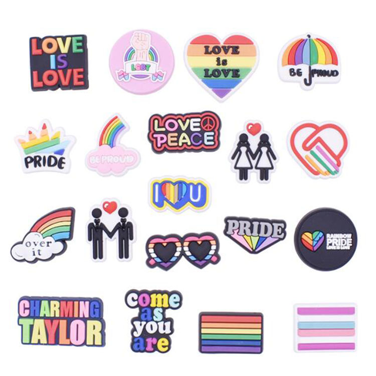 

Colorfuls LOVE heart shoe charms pvc shoecharms buckle for clog bracelet wristband decoration part accessories