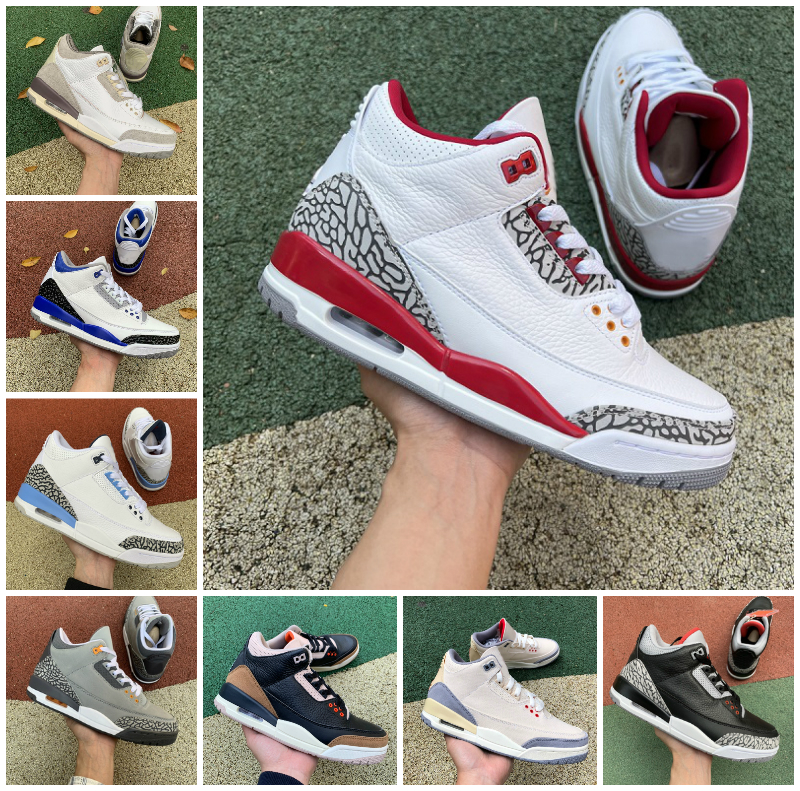 

Jumpman 3 3s OG Men Basketball Shoes Neapolitan Dark Mocha Muslin Desert Elephant Kumquat Cardinal Red Cement Black Cat A Ma Maniere Designer Mens Trainers Sneakers, Bubble package bag