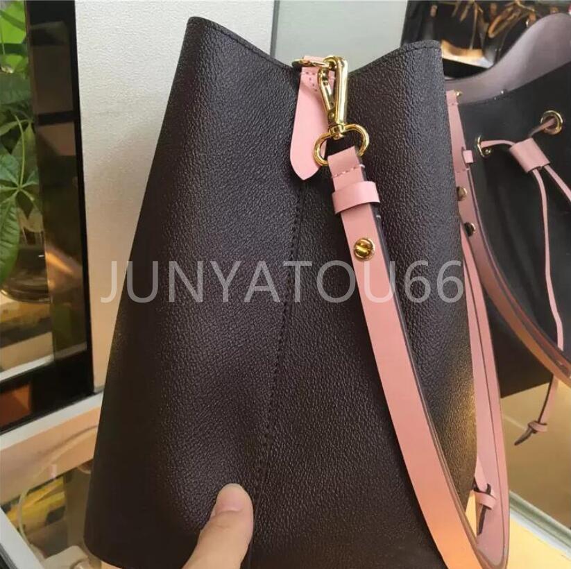 

Designer handbags Women Shoulder Bags Genuine Leather Luggage Shopping bag Fashion Cross Body Clutch wallet Bucket, Black