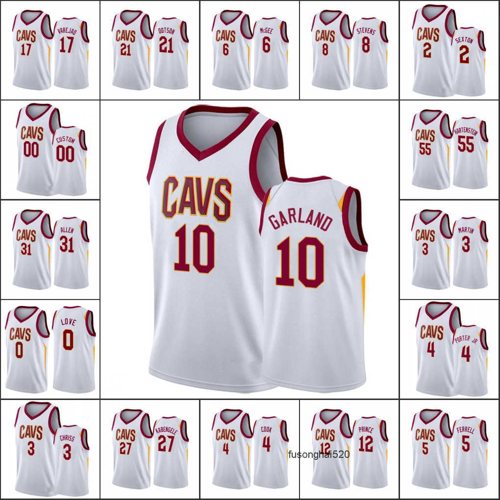 

Men Cleveland Cavaliers''Kevin Love Collin Sexton Darius Garland Anderson Varejao Jeremiah Martin Custom Association Jersey