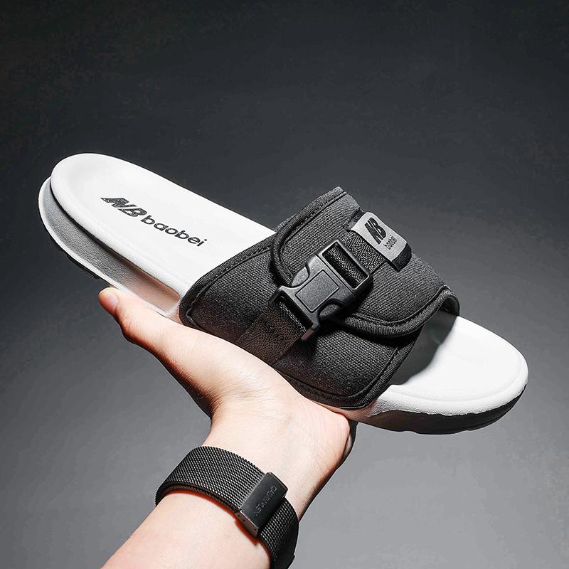 

Slippers Mens Slides Cotton Fabric House Men Brand Designer Beach Man Comfortable Indoor BlackSlippers, Black