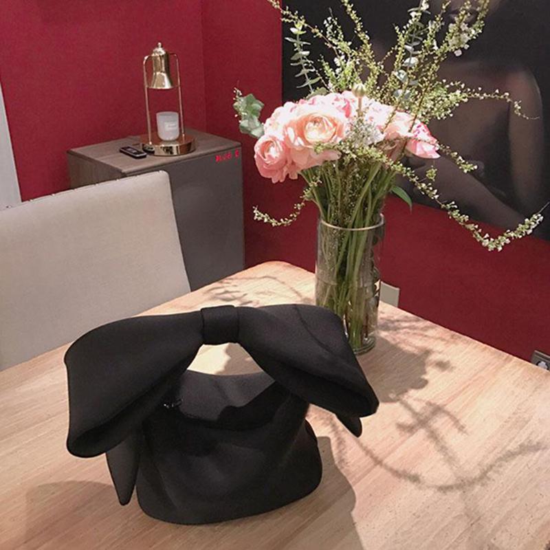 

Clutch Bags Designer Women Handbags Bow Day Clutches Bag Ladies Evening Party Black Handbag Shoulder Bag(Black)