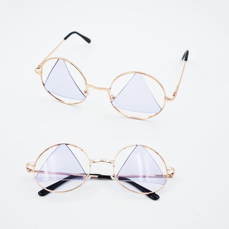 

Sunglasses Fashion Women Multi-Color Triangle Golden Round Frame Glasses Shades Hippy Lovely 030-263Sunglasses