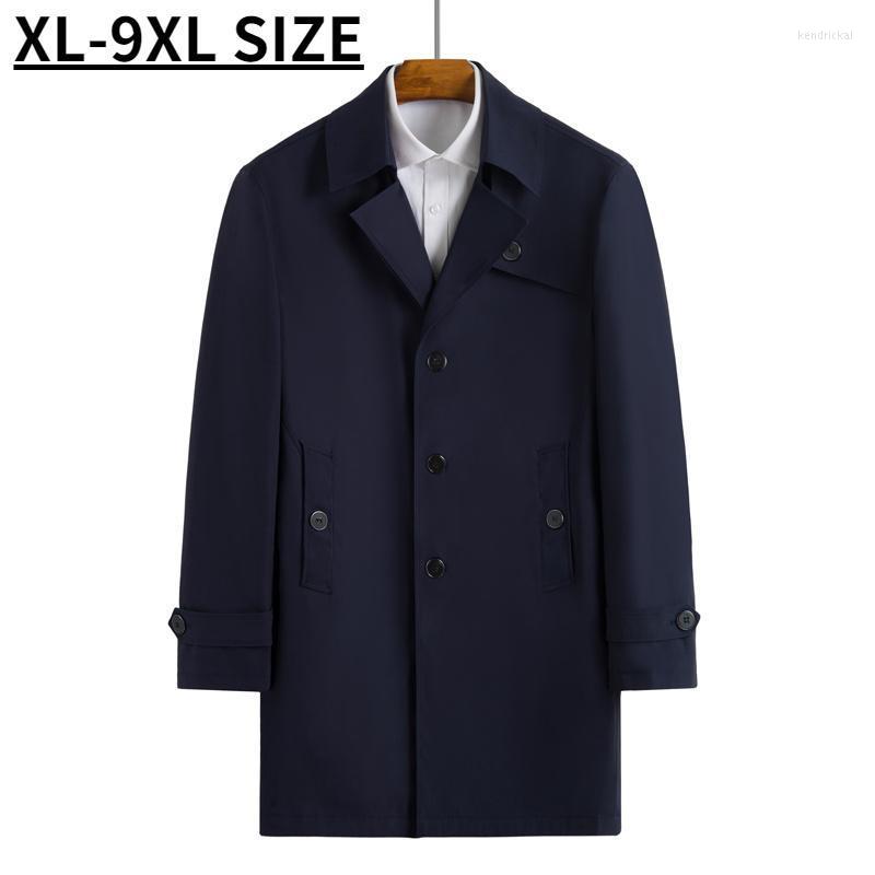 

Men's Trench Coats Spring Autumn Men Windbreaker Jackets Oversiz Outerwear Loose Casual Fashion Male Youth Coat Plus Size 8xl 9xlMen's Kend2, Black