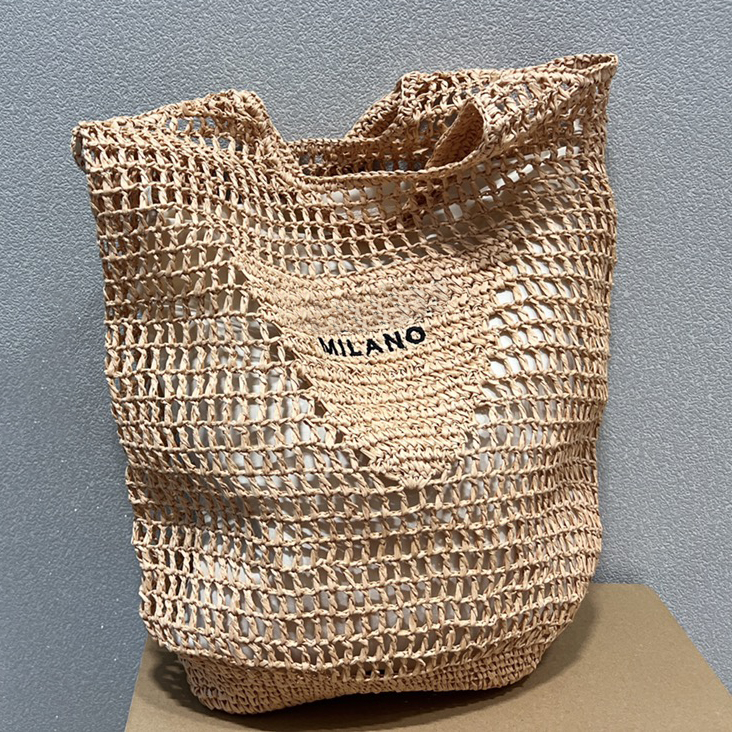 

2022 high quality Designer Brands Hollow Letters Raffia Straw Tote Fashion Paper Woven Women Shoulder Bags Summer Beach Handbag Luxury Bag