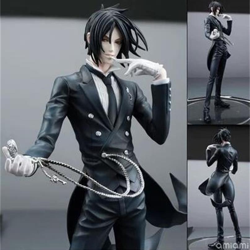 

20cm Black Butler Sebastian Michaelis Anime Doll Cartoon Figure PVC Collection Model Toy Action figure for friends gift T200106228d, Without retail box