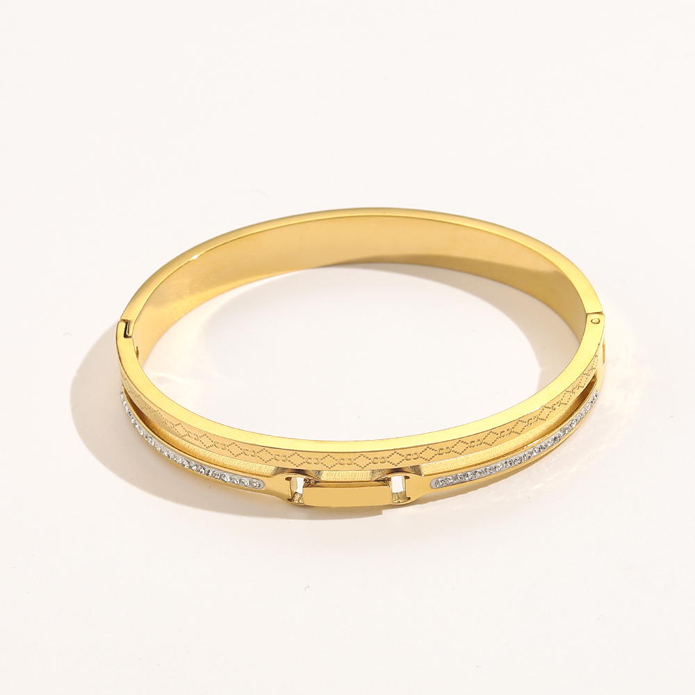 

Highly Quality Bracelets Women Bangle Luxury Designer Jewelry Crystal 18K Gold Plated Stainless steel Lovers Gift Bangles Mens Bracelet ZG1442