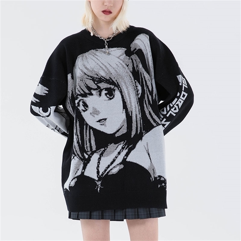 

Japanes Anime Loose Sweater Amane Cosplay Costumes Misa Sweatshirts Harajuku Knit Oversize Tops Uniform Streetwear 220812gx, Short sleeve