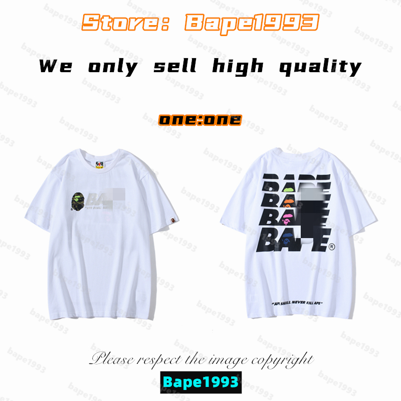 

High Quality Apes Mens T-Shirts Japan Shark ape head tshirts Galaxy spots luminous camo printing co-branded same style for men and women New designer t shirt B1993 T4-19, 1 button
