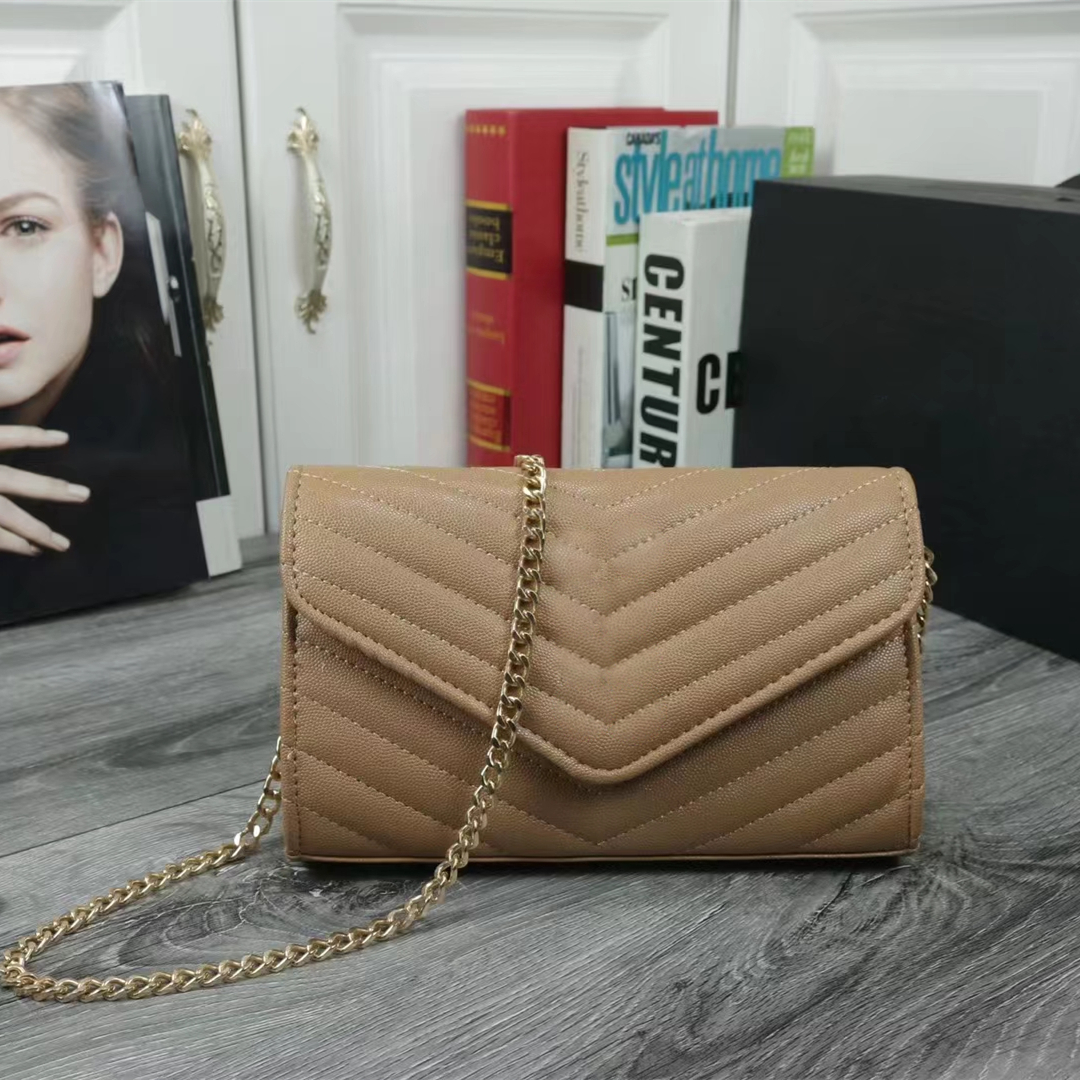 2022 Luxurys Designers Sacs Fourre-tout Femmes Sac à main 2068 PU Cuir Caviar Chaînes Classique Dames Verrouillage Sac à bandoulière 5 couleurs C