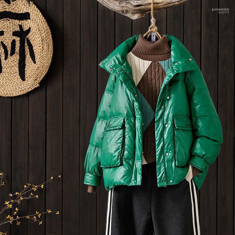 

Women' Down & Parkas Women Solid Color Jacket Female Thin 2022 Spring Autumn Loose Coats White Duck Outwear Ladies Stand-Up Collar Coat Q90, Black