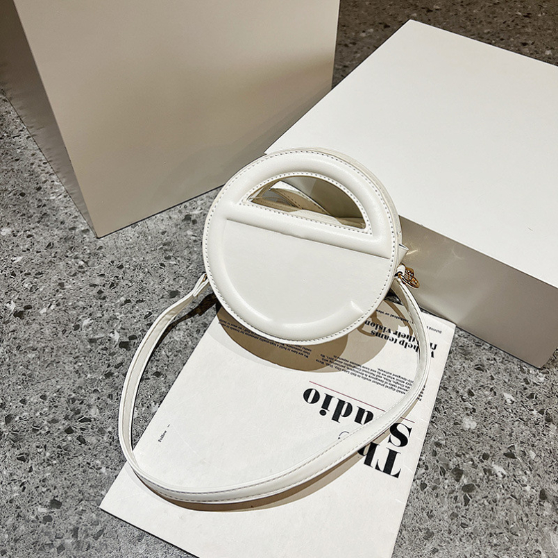 

Summer New Portable Letter Shoulder Messenger leather Bag Macaron round Small Bag All-Match Fashion Foreign Trade Bags, As pic