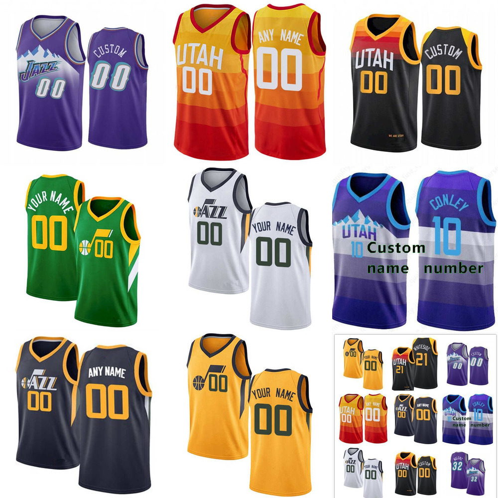 75th Custom Mens Womens Utah''Jazz''Jersey 3 Trent Forrest 8 Rudy Gay 41 Juancho Hernangomez 6 Nickeil Alexander-Walker Baske