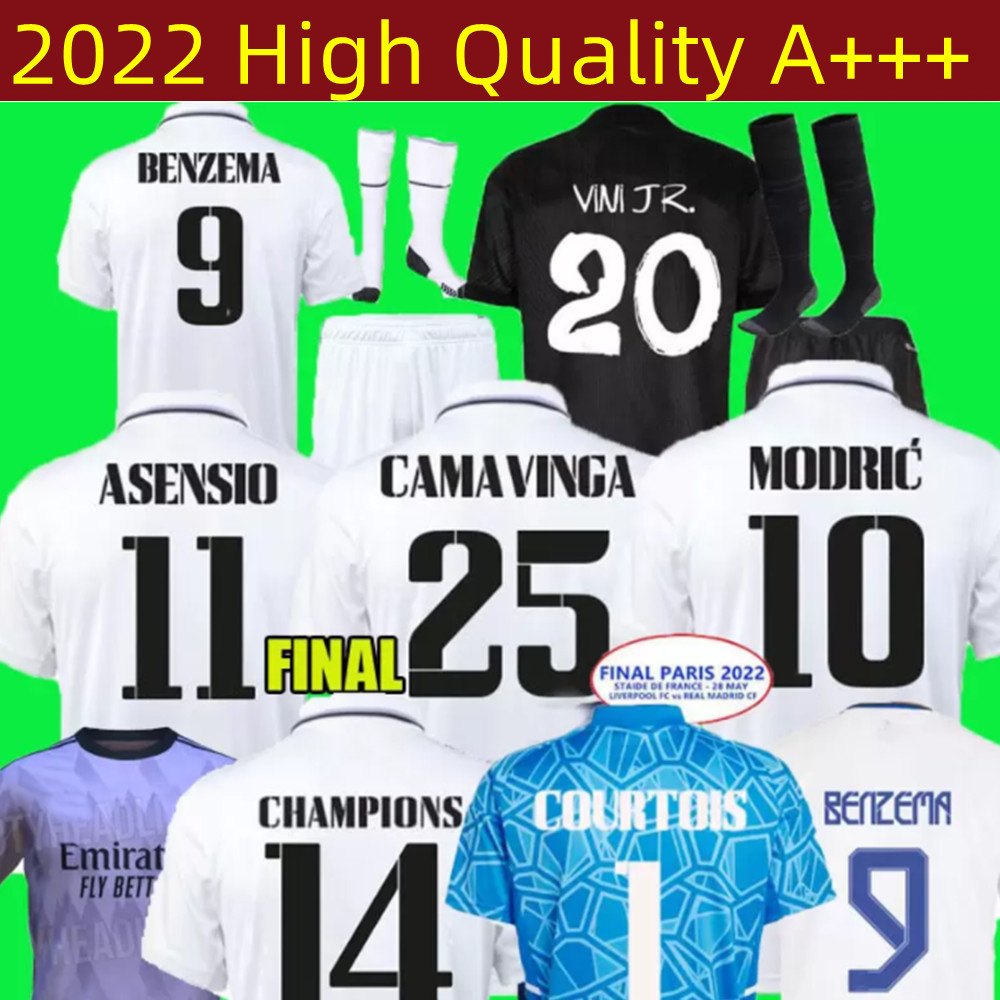 

22 23 soccer jerseys football shirt Camavinga ALABA HAZARD BENZEMA MODRIC ASENSIO VINI JR Bale MARCELO ISCO KROOS camiseta men kids kit 2022 2023 uniforms fourth