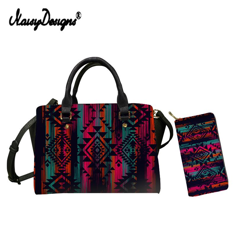 

Evening Bags NOISYDESIGNS Abstart Aztec Tribe Print Shoulder Fashion Women Zipper PU Leather Handbags 2pcs/set Tote Bag Purse Sac A Main, Lda283