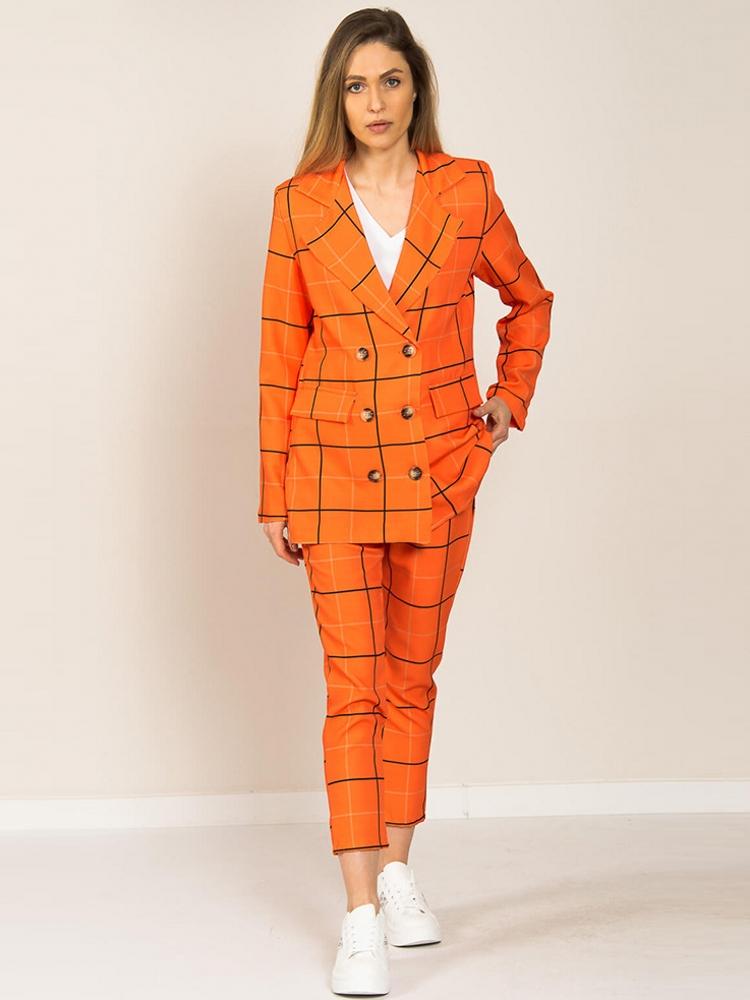 

Women' Two Piece Pants Women' Jacktet Double Breasted Notched Blazer Office Suit Pantsuit Print Long Sleeve And Trousers Women MujerWo, Black